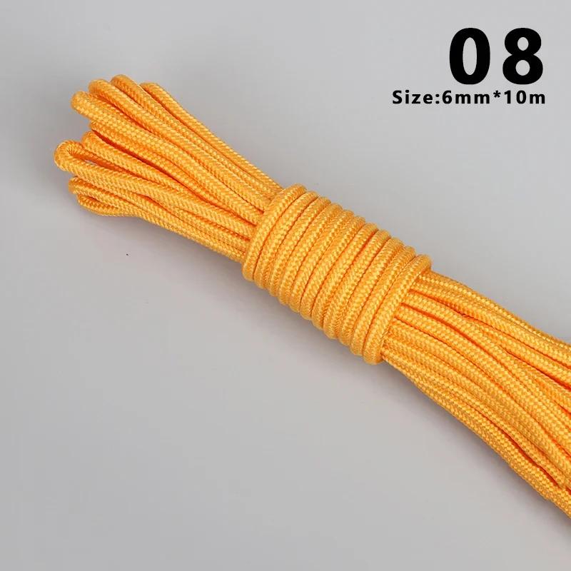 10m 4/6/8mm Thicken Nylon Rope Non-slip Wear-Resistant Strong Braided Rope DIY Bag Clothesline Handicrafts Making Accessories