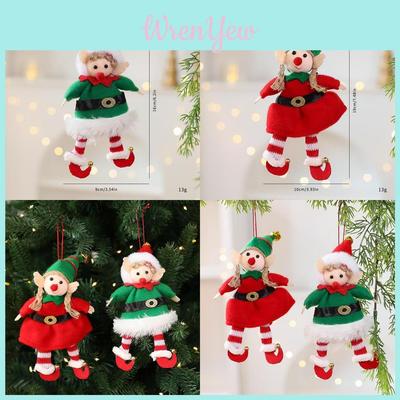 Christmas Elf Doll Ornament With Fabric Material For Holiday Tree Decorations