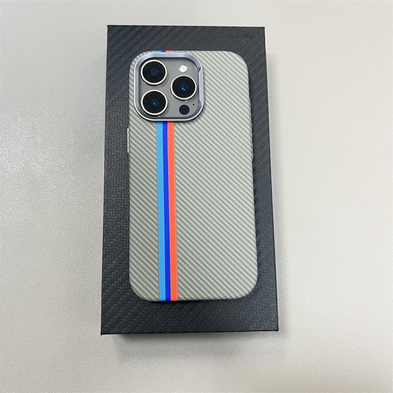 For MagSafe 16Pro Case Carbon Fiber 3D Relief Case for iPhone 16 15 14 13 Pro Max Wireless Charging Alloy Lens PC Magnetic Cover