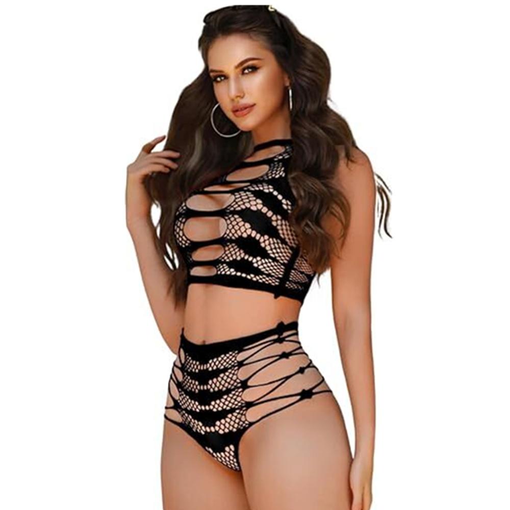 Women'S Underwear Sexy Fishnet Tight Lingerie Costumes Erotic Mesh Hollow See Through Bodysuits Ladies Transparent Body Suit