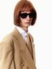 Courbe Double Breasted Blazer (Beige)