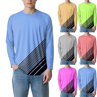 Men's Fashion Printed Raglan Long Sleeve Sports Top