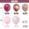 60 Packs 12 Inch Retro Pink Metallic Chrome Rose Gold Pearl Pink Macaron Light Pink Balloons for Girls Birthday, Bridal Shower