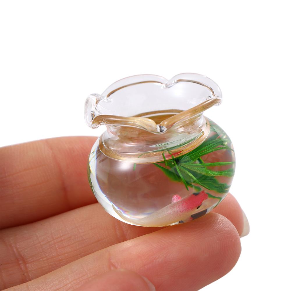 Scene Model Dollhouse Miniature Miniature Fish Tank Glass Fish Tank Model Miniature Fish Bowl