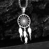 Tassel av rostfritt stål Lång Drömfångare Hänge Halsband Mode Kvinnor Retro Bohemisk Etnisk Stil Lyckosmycken
