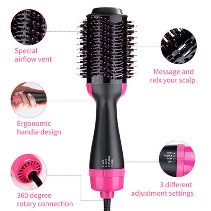 Multifunctional Hair Dryer Comb Negative Ion Curling Straight Hair Hair Dryer Comb 4 In 1 Hot Air Comb 2025