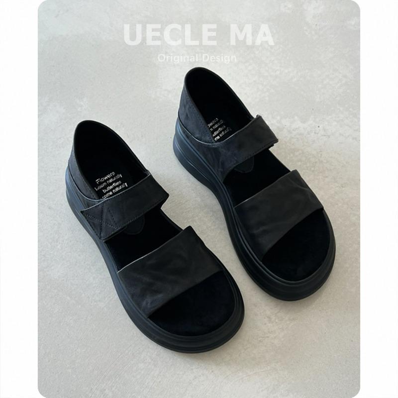 Sheepskin~ Platform Sandals Women's Summer Wear Retro Casual Height Increase Skirt Beautiful Versatile Soft-soled Shoes