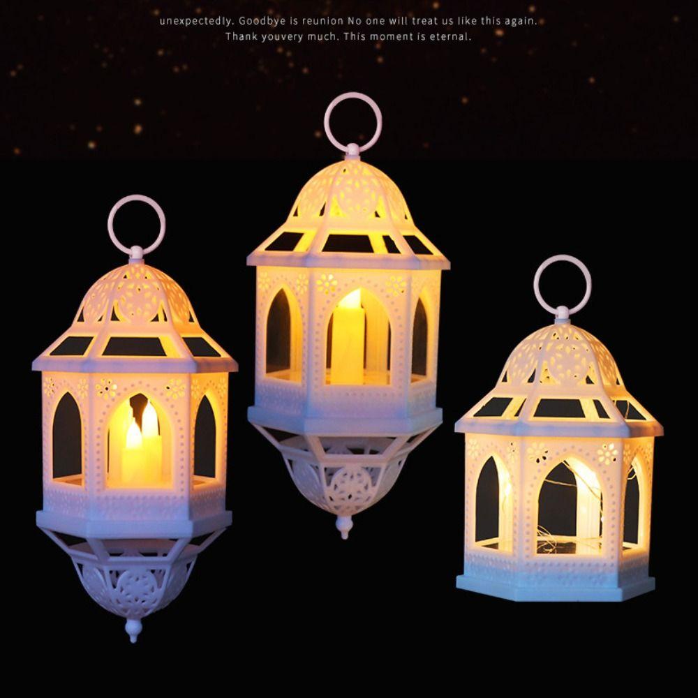 Bronze LED Lantern Light Plastic Eid Mubarak Light Creative Ramadan Decoration Muslim Islamic
