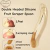 Baby Double Headed Fruit Scraper Silicone Spoon Baby Complementary Feeding Tableware Silicone Spoon Children's Tableware