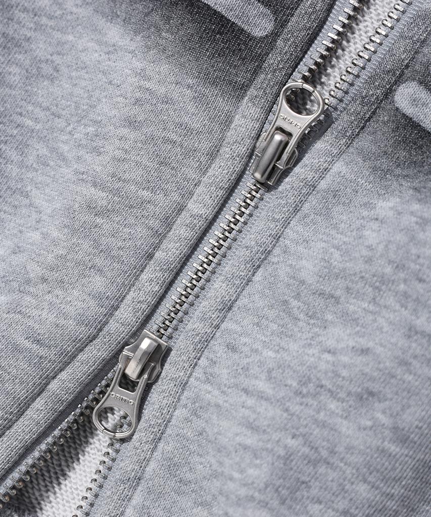 Critic Crop Wormhole Logo Hoodie Zip-Up Melange Gray