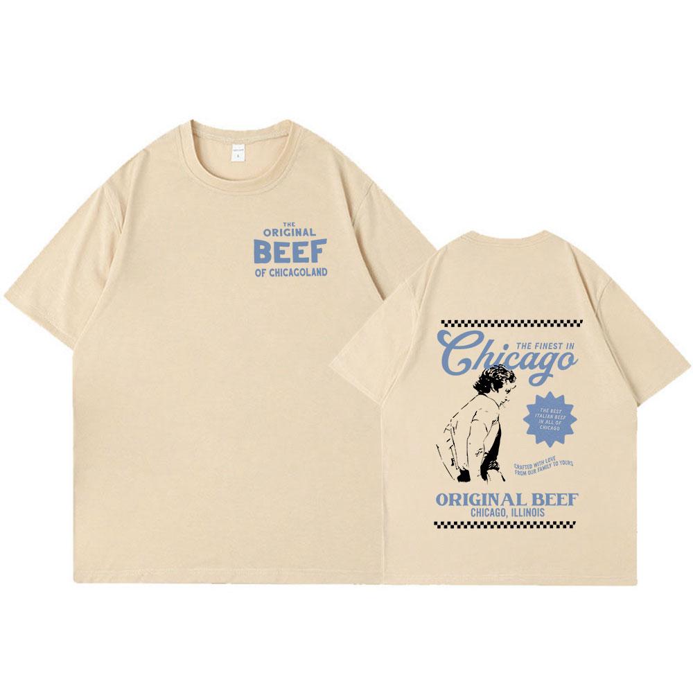 The Bear TV Series Jeremy Allen White T-shirts The Original Beef of Chicagoland T-shirt Women Cotton Cozy Oversized T Shirts