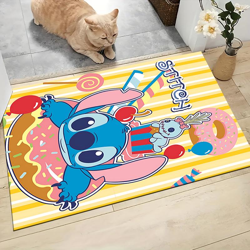 Stitch'S Sweet Celebration Carpet Rug Soft Washable Antislip Home Living Room Sofa Mats Personalized Christmas Rug