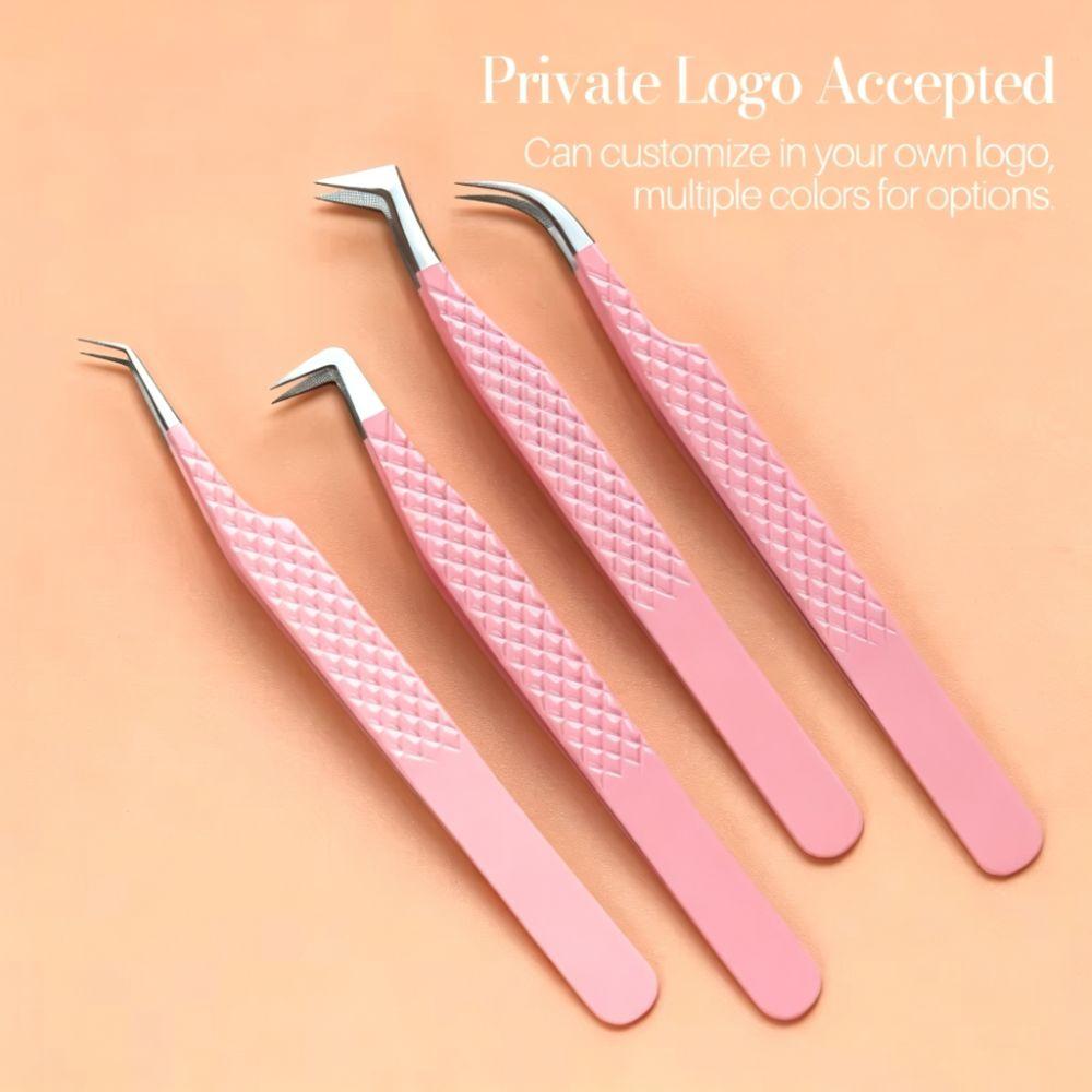Anti-static Eyelash Extension Tweezer Stainless Steel Fiber Tip Makeup Tool Beauty Salon