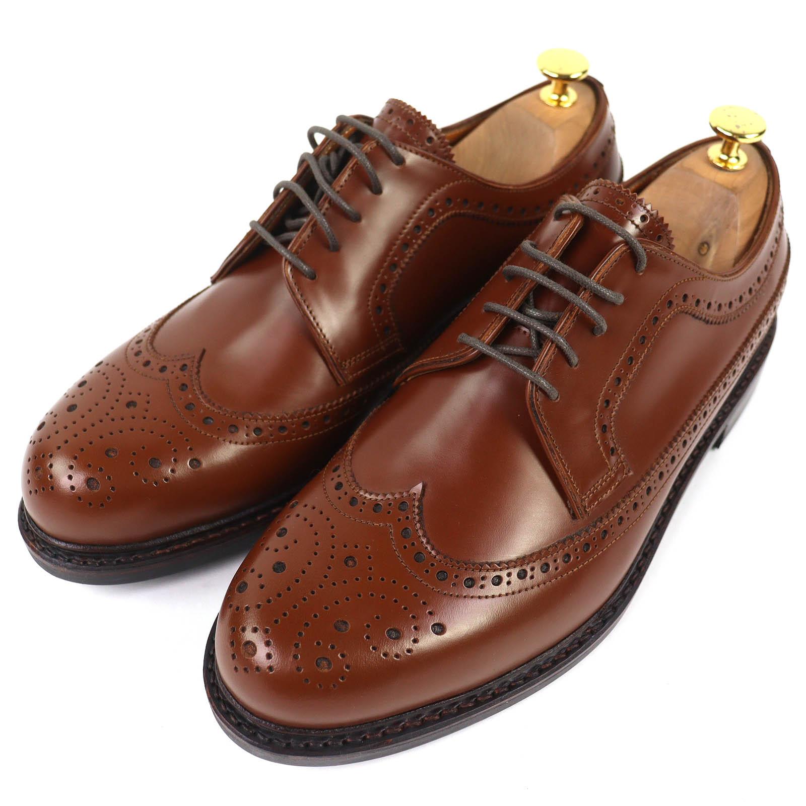 Pristine JALAN SRIWIJAYA Leather shoes COGNAC HIGH SHINE Long wingtip 8 99037 Used