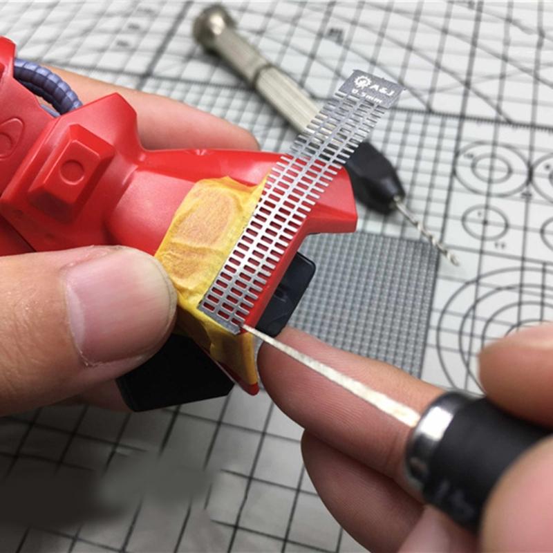 12 In 1 Steel Carving Ruler  Drill Hole Detailers Scribes Line Stencil For Model Detailing Precise Craft Tool