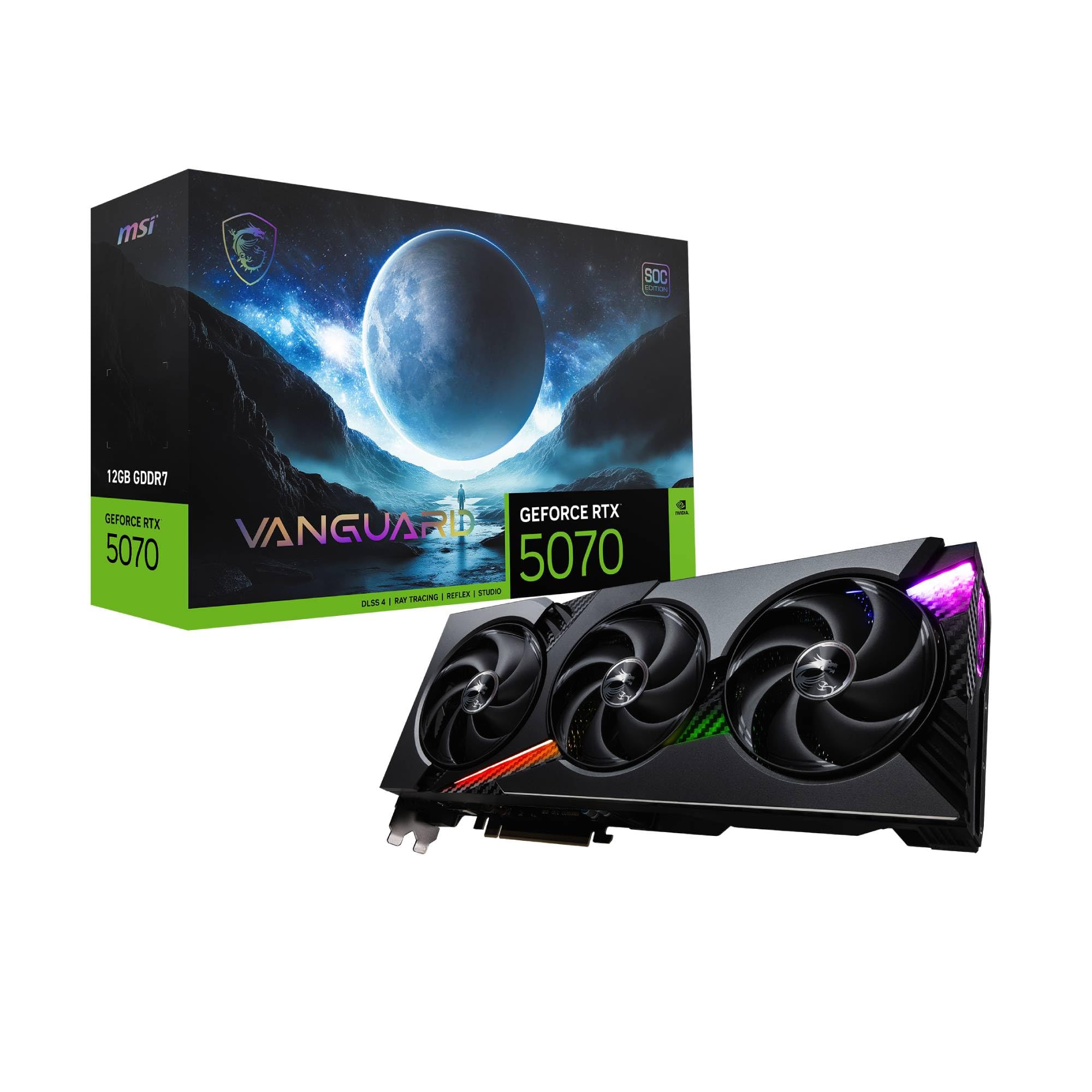 

MSI GeForce RTX 5070 12G VANGUARD SOC Графічна карта VD9100 чорний