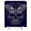 Tuniu Black Skull Bat Wings Bathroom Curtain Spooky Gothic Room Decor Cool Wall Art Shower Curtain