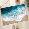 1 Stück Strand W-Wellen Fußmatte Zuhause Badezimmer Saugfähige Matten Rutschfeste Matten Heimdekor Zubehör