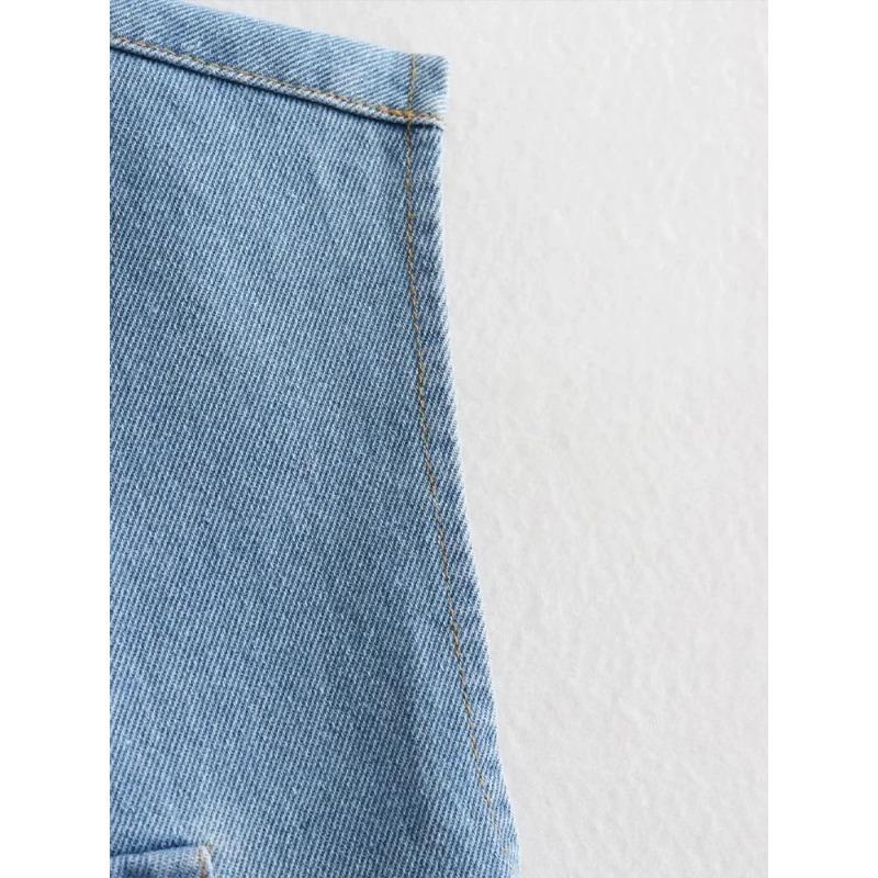 Giacche senza maniche da donna alla moda con tasche, gilet monopetto in denim con risvolto vintage, canottiere da donna