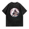 German Shepherd Dog Cherry Blossom T Shirt Perfect GSD Japan for Lovers Vintage Washed Casual Designer Clothes Soft Homme
