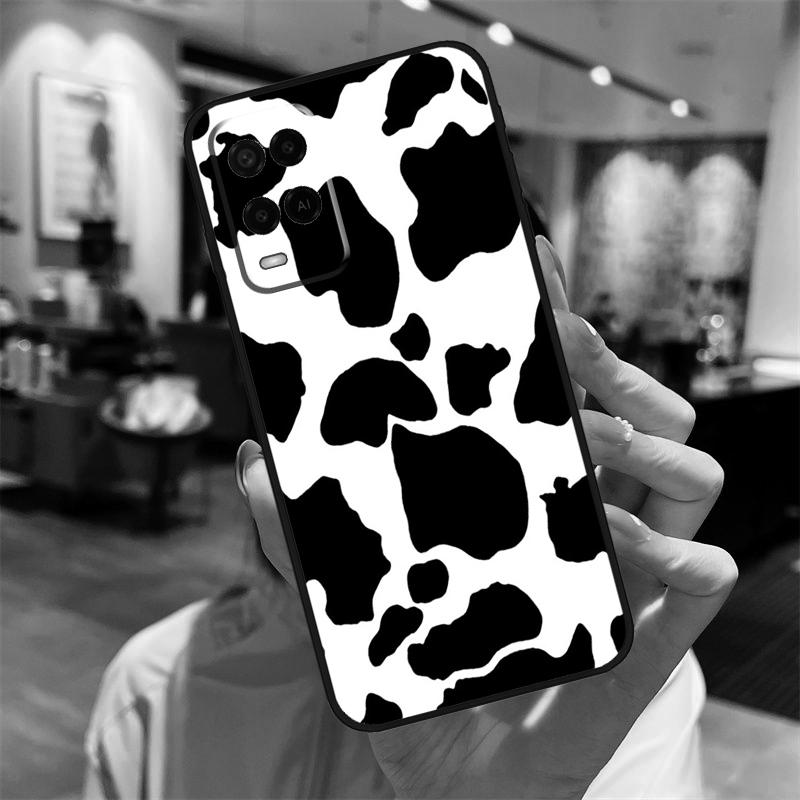 Spotted Cow Skin Print Case For Oppo A94 A74 A54 A18 A38 A58 A78 A98 A40 A60 A80 A16 A76 A96 A15 A17 A77 A57S Cover