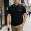Heren Poloshirt met Korte Mouwen, Omgeslagen Kraag en Borstzak, Casual Pasvorm, Zachte Ademende Stof voor Dagelijks Gebruik