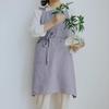 Hot-selling Cotton and Linen Apron Thin Breathable Large Size Sleeveless Solid Color Home Kitchen Overalls