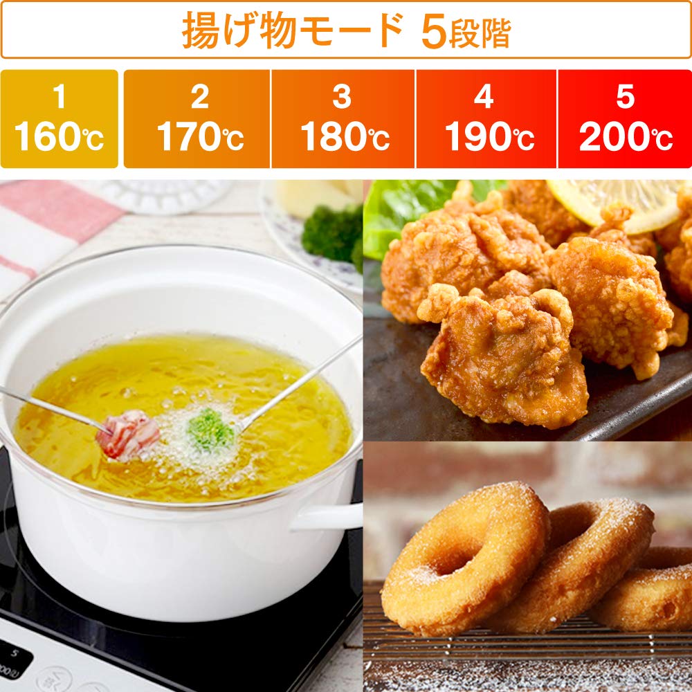 Iris Ohyama IH Kocher Tischgerät 1000W Topfset Schwarz/Rot IHKP-3620-B/R