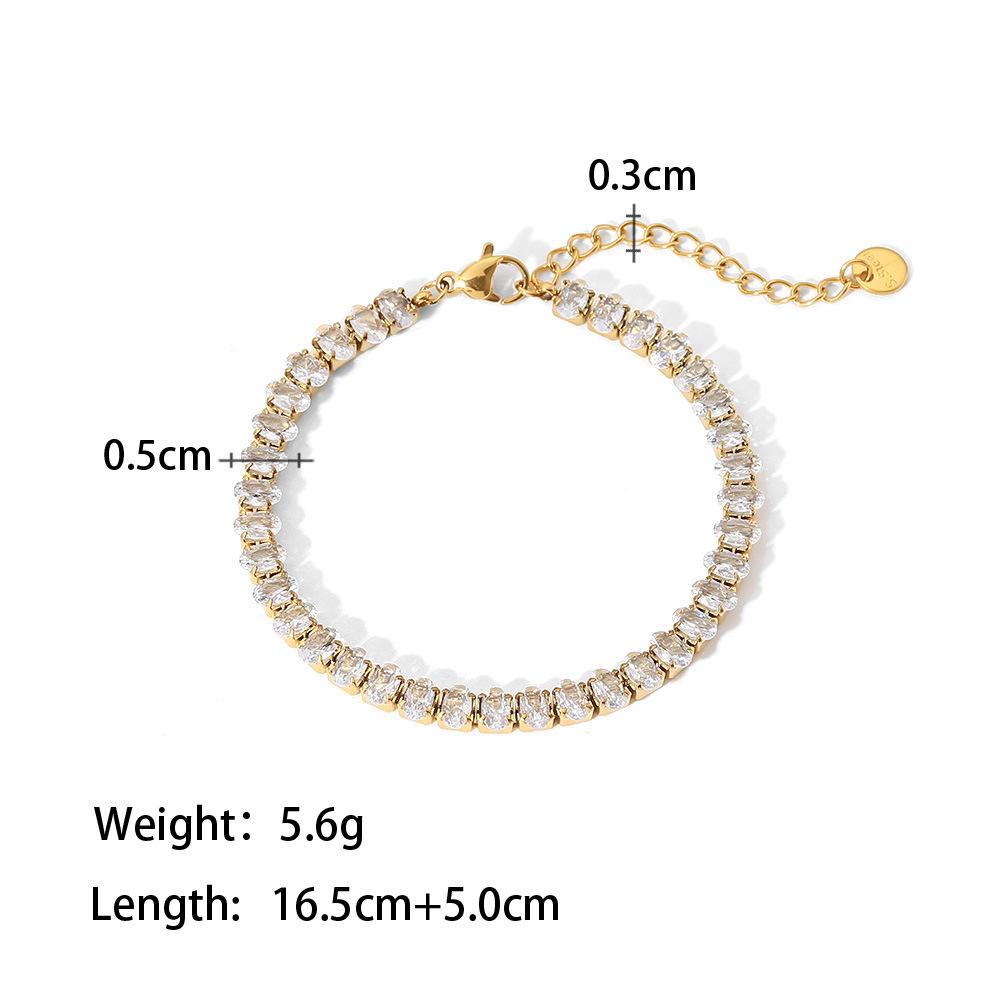 Yori Stainless Steel Cubic Zirconia Bracelet Waterproof Hypoallergenic Summer Seaside Beach Trendy Jewelry