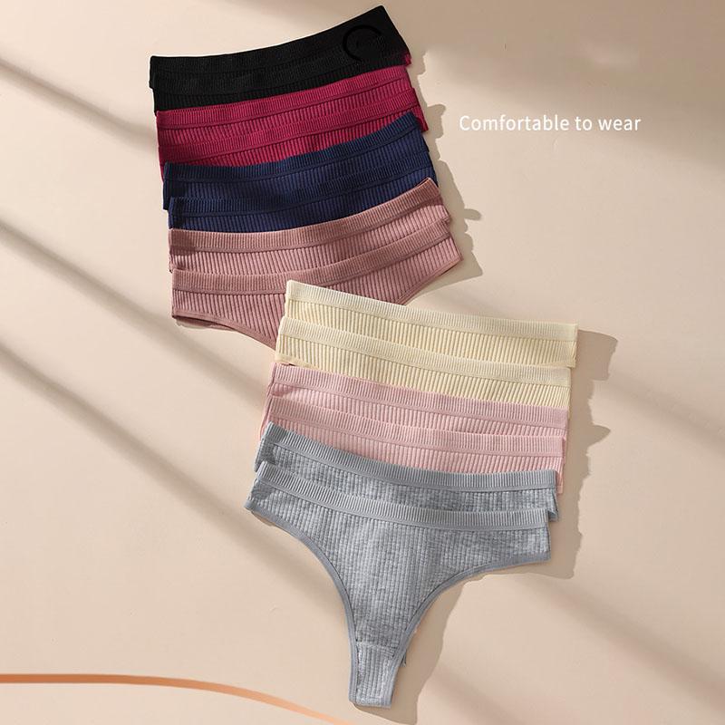 Sexy Threaded Underwear Sports Seamless Low Waist Women's Cotton Underwear Triangle Shorts