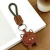 Keychain Pendant Imitation Leather 3D Piggy Shape Key Pendant with Metal Ring Anti-Slip Lanyard Bag Charm Accessory