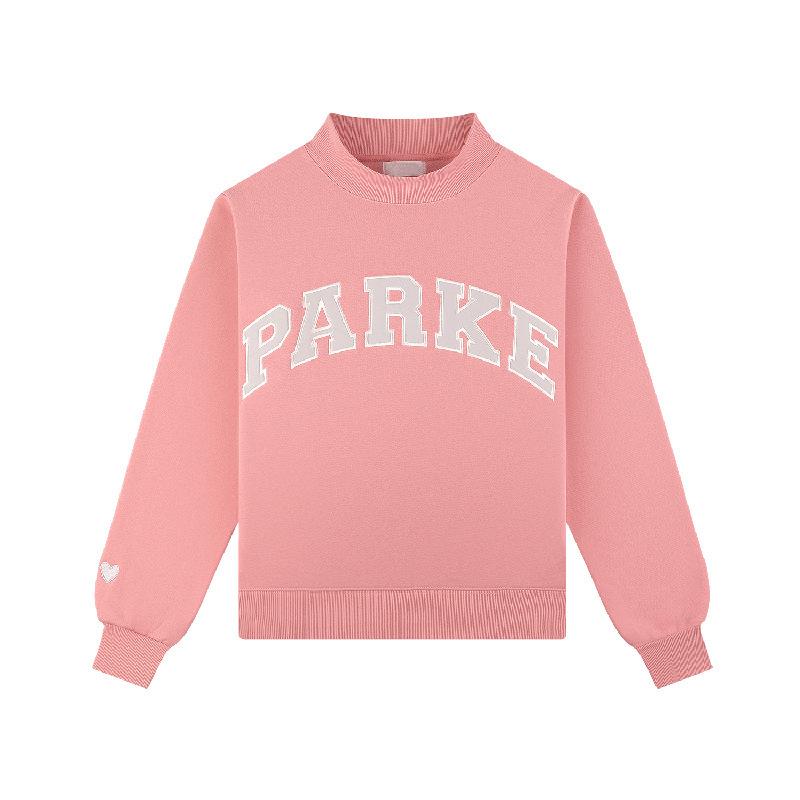 Damen Hoodie mit Stehkragen, langen Ärmeln und lockerem Schnitt, mit Buchstabenstickerei, lässiger Pullover