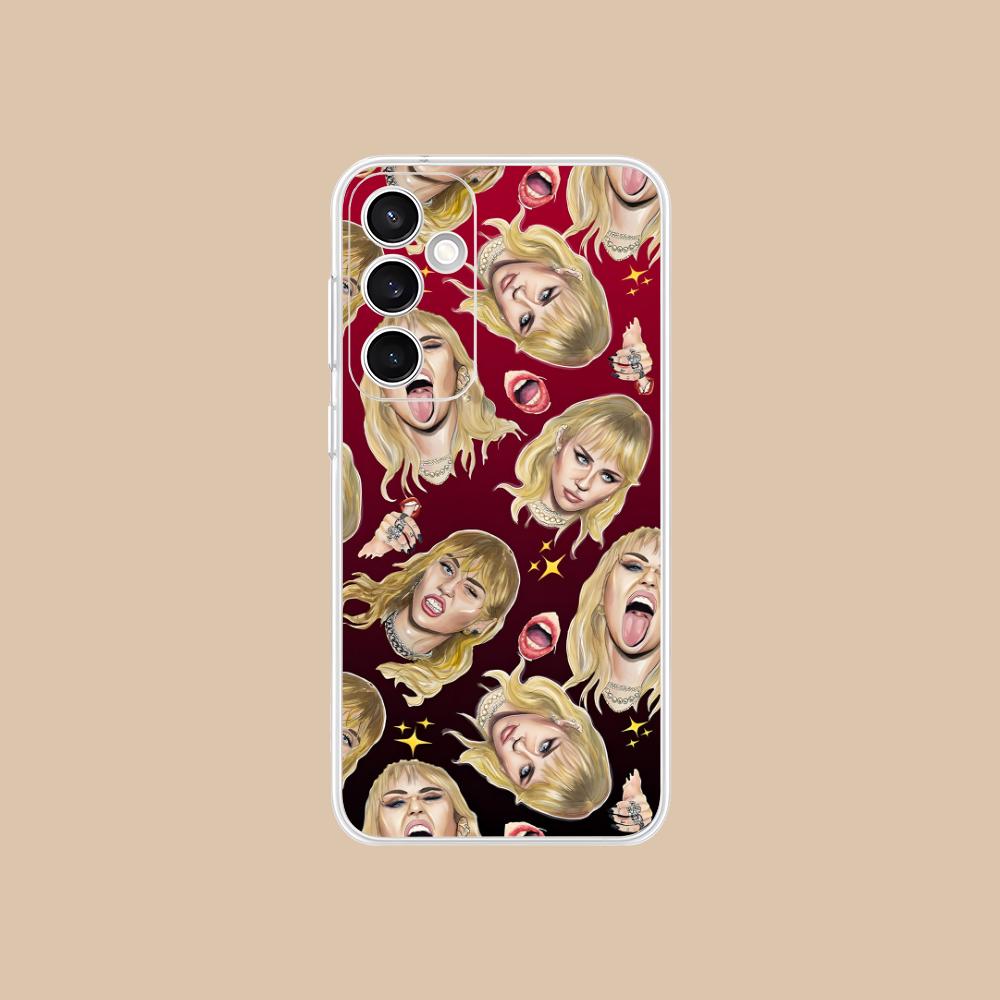 Miley Cyrus Mobile Phone Case for Samsung Galaxy S25 S24 S23 S22 S21Plus FE Ultra Clear Colorful Cover Cellphones Cover