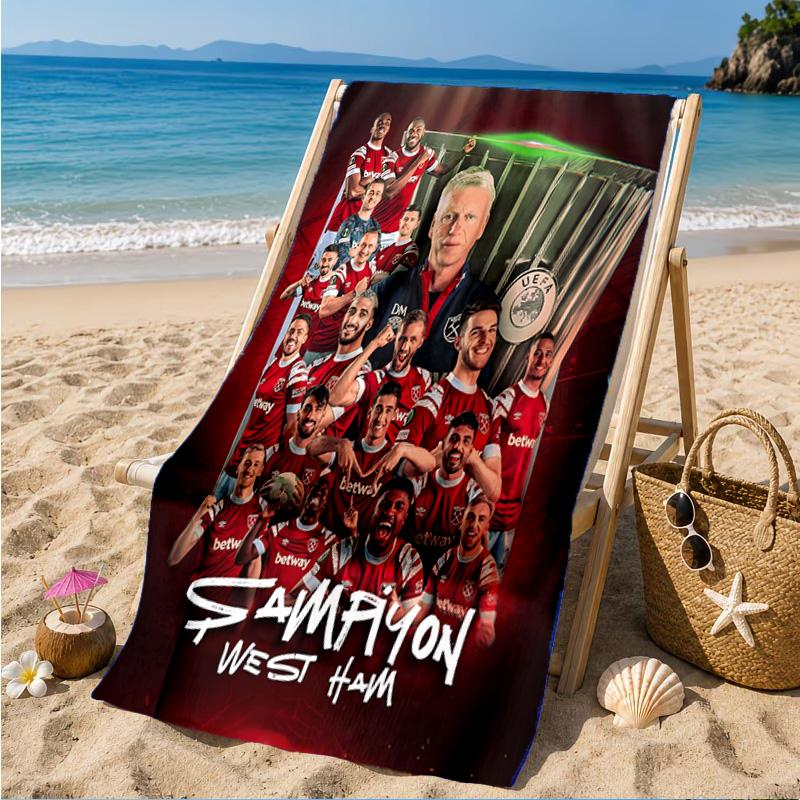 Hammer Football Printed Microfiber Beach Towel, Soft And Absorbent, Quick-Dry, Ideal for Summer Travel, Beach Essential, Swimming Pool