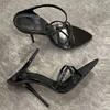 Eleganti Sandali Rossi e Neri con Tacco Alto e Punta Aperta per Scarpe Estive da Donna