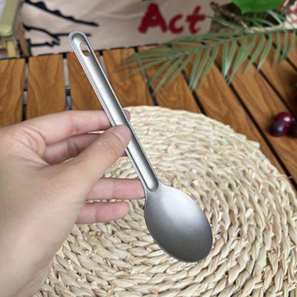 2 Piece Long Handle Camping Spoon Fork Set Ultralight Outdoor Dinnerware Set  Kitchen
