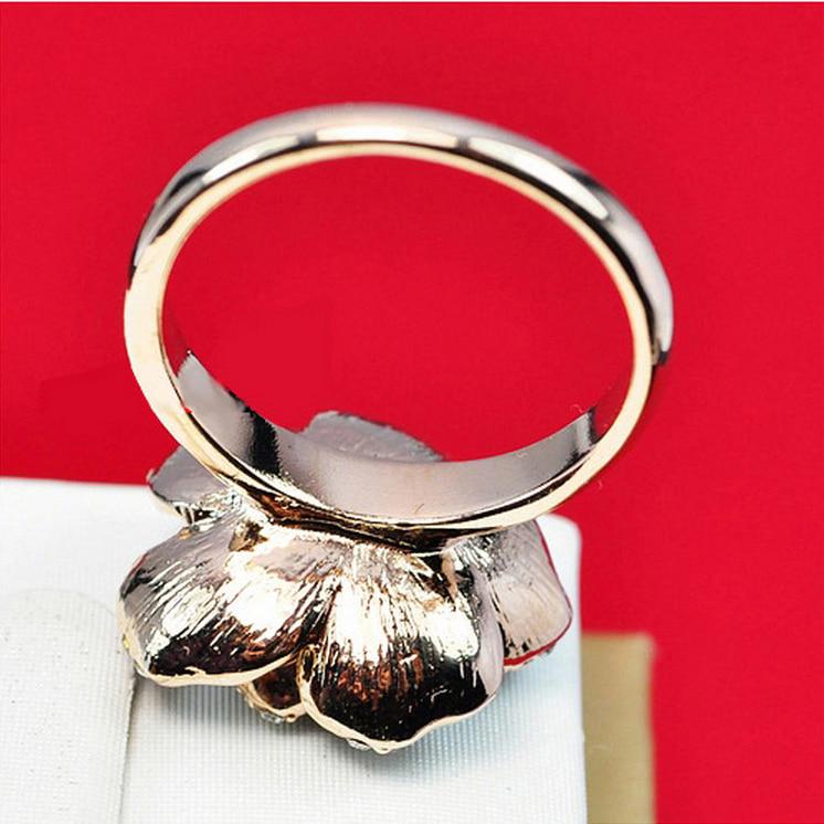 Women's Fashion Black Rose Flower Ring, Alloy, Imitation Drill