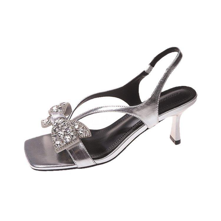 One Word with Internet Celebrity Sandals Women 2025 New Summer Versatile Fashion Sexy Style Black Sandals High Heels Stiletto