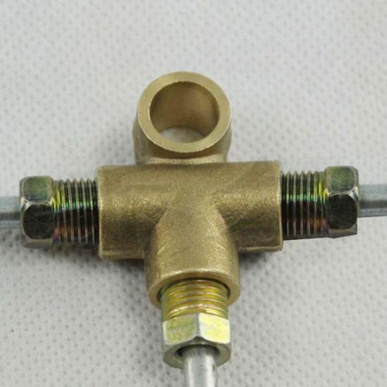 2x Tee Brake Line Hose Connector 3 Way Adapter W/ 3 Male Nut Union 3/16 Fitting