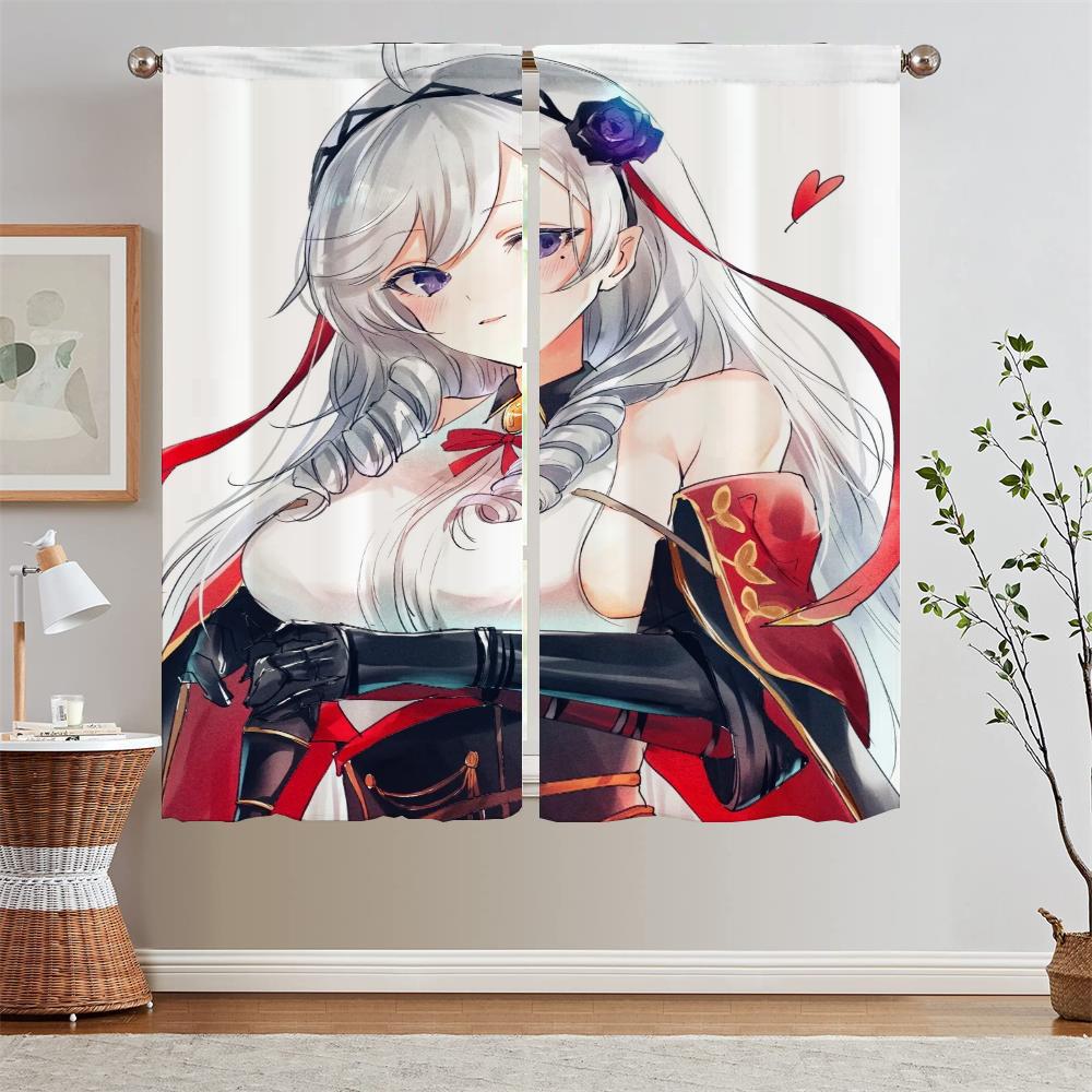 

Azur Lane жалюзи для ванной комнаты шторы для гостиной подхваты для штор затемняющие шторы затемняющие украшения для спальни W50xH70cmx2pcs-CL