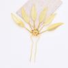 Alloy Peacocks Leaf Hair Stick Hairpieces with Rhinestones Thai Ethnic Hair Ornament Daily Hairstyle Embellishment