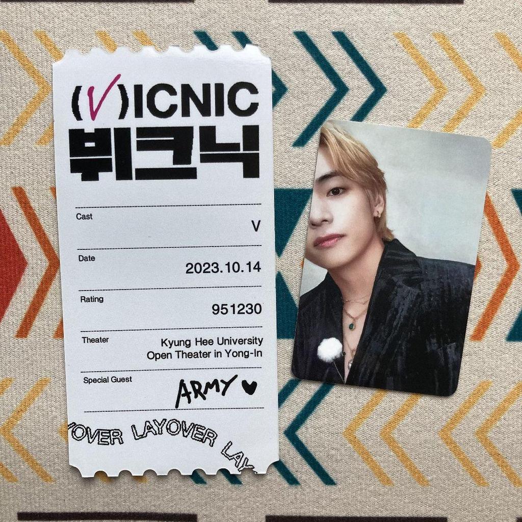 [USED] Korean BTS Layover V VICNIC Ticket & Trading Card
