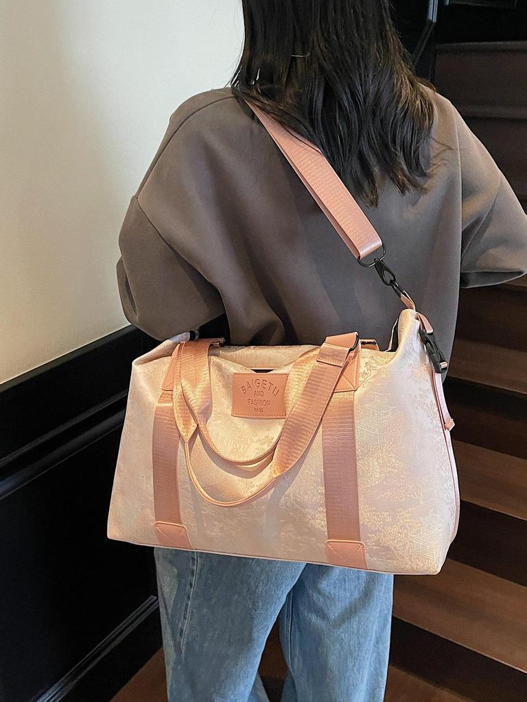 Torba podróżna na ramię w stylu chińskim z haftem o dużej pojemności