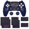 PlayVital PS5 Controller Silicone Mecha Rhino Shockproof Protective Easy Includes Thumb Grips and Compatible with Charging Midnight Blue and Purple