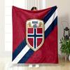 Norwegian Flag Emblem Design Patterned Flannel Blanket Perfect for the Bedroom Living Room, Sofa, or a Little Nap