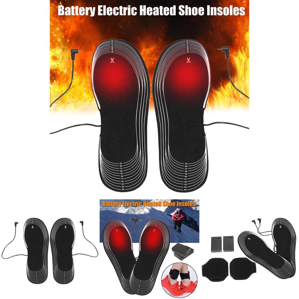 Beheizbare Einlegesohlen aus Kohlefaser mit Batteriebox, wiederaufladbar per USB, für Winterkomfort