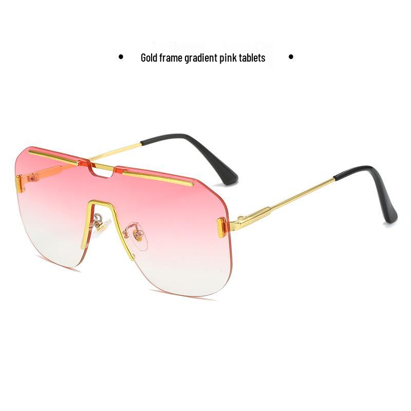 Trendy Metal Rivet Frameless Sunglasses for Men & Women