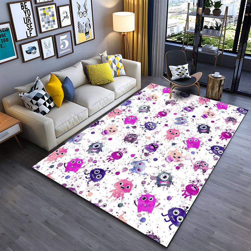 Colorful Cartoon Monster Pattern suitable as a non-slip mat for the living room or bedroom sofa