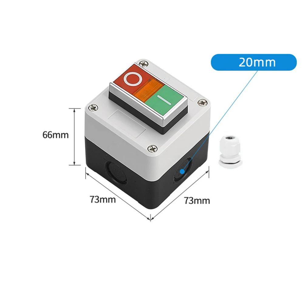 1pc Push Button Switch Self-reset/self-locking 440V 10A Control Box With Button 22mm Push Button Switch Power Tools Spare Parts
