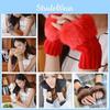 Color Plush Solid Knitted Half Finger Gloves Thickened Warmth Fashion Gifts